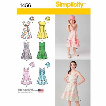 Simplicity Sewing Pattern 1456 (HH) - Childrens Dresses Age 3-6 1456.HH Age 3-6
