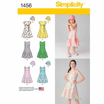 Simplicity Sewing Pattern 1456 (K5) - Childrens Dresses Age 7-14 1456.K5 Age 7-14