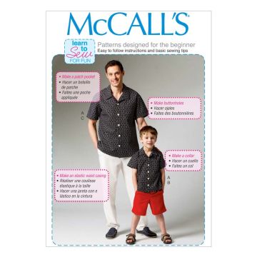 McCall's Sewing Pattern Mens' Casual M6972 S-XL