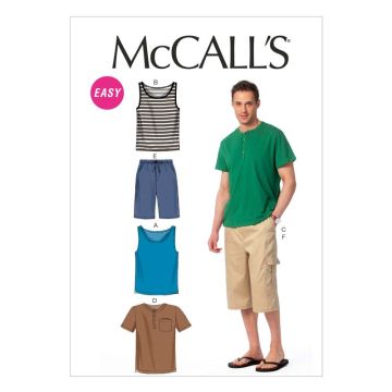 McCall's Sewing Pattern Men's Tops M6973 S-M-L