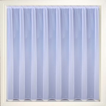 Albany Plain Net Curtain Fabric White 153cm Drop