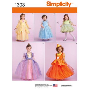 Simplicity Sewing Pattern 1303 (BB) - Childrens Costumes Age 3-6 1303.BB Age 3 - 6