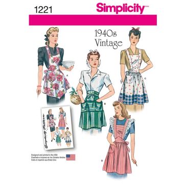Simplicity Sewing Pattern 1221 (A) - Misses Aprons One Size 1221.A One Size