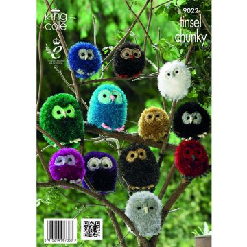 King Cole Owl Tinsel Chunky Pattern 9022 