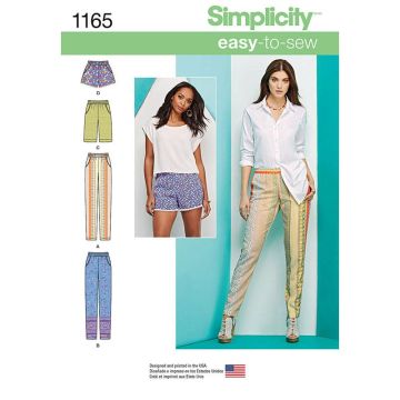 Simplicity Sewing Pattern 1165 (R5) - Misses Trousers 14-22 1165.R5 14 - 22