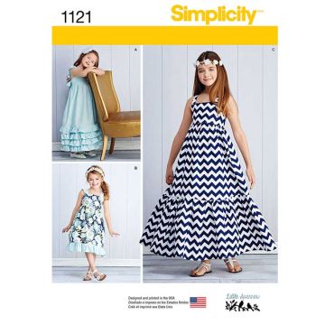 Simplicity Sewing Pattern 1121 (K5) - Girls Dresses Age 7-14 1121.K5 Age 7-14