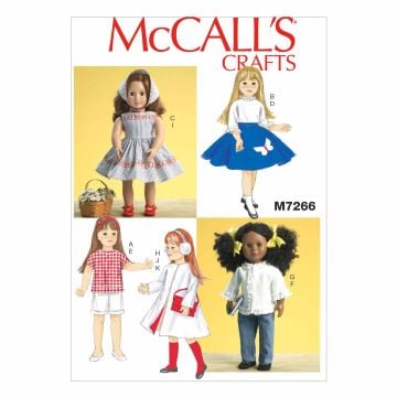 McCall's Sewing Pattern Doll Clothes//M7266//One Size M7266 One Size