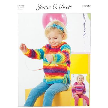 James C Brett Pattern Party Time Toddler Sweater and Tunic JB340 20-28in