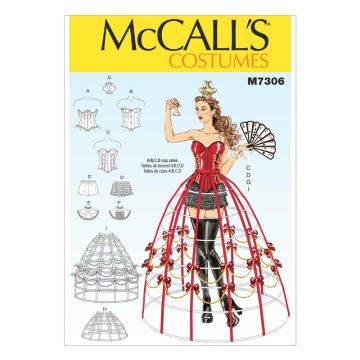McCall's Sewing Pattern Corsets Shorts Collars Hoops Skirts and Crown M7306 6-14