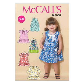 McCall's Sewing Pattern Toddlers Dresses//M7308//All Sizes M7308 All Sizes