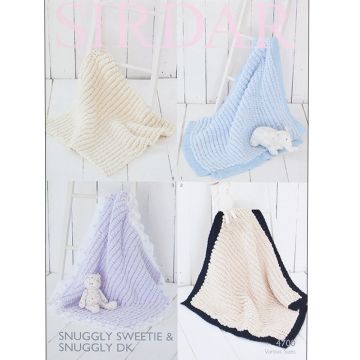 Sirdar Snuggly Sweetie Baby Blanket x 4 Pattern 4700 One Size