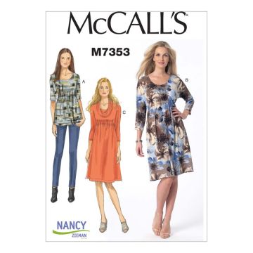 McCall's Sewing Pattern Tops and Dresses//M7353. E5//14-22 M7353. E5 14-22