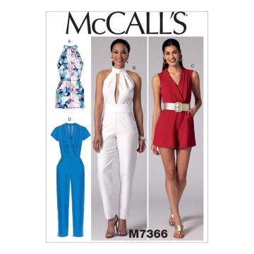 McCall's Sewing Pattern Misses' Jumpsuits//M7366. A5//6-14 M7366. A5 6-14