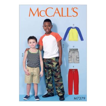 McCall's Sewing Pattern Boys Casual//M7379. CHJ//Age 7-14 M7379. CHJ Age 7-14