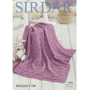 Sirdar Snuggly DK Blanket Pattern 4703 35 x 36in