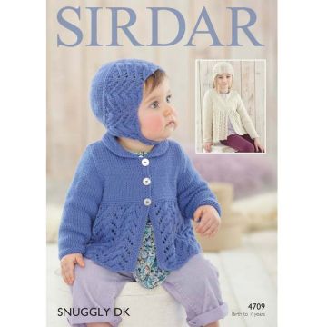 Sirdar Snuggly DK Cardigan and Hat Pattern 4709 Birth - 7yrs