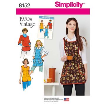 Simplicity Sewing Pattern 8152 (A) - Misses Vintage Aprons XS-L 8152.A XS-L