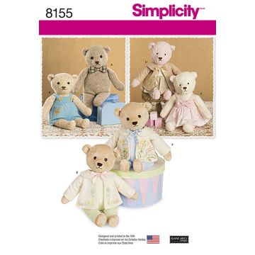 Simplicity Sewing Pattern 8155 (OS) - Stuffed Animals One Size 8155.OS One Size