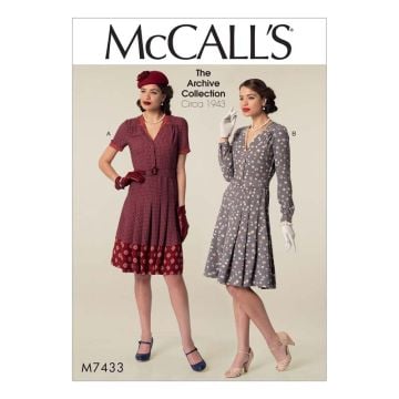 McCall's Sewing Pattern Misses' Dresses//M7433 E5//14-22 M7433 E5 14-22