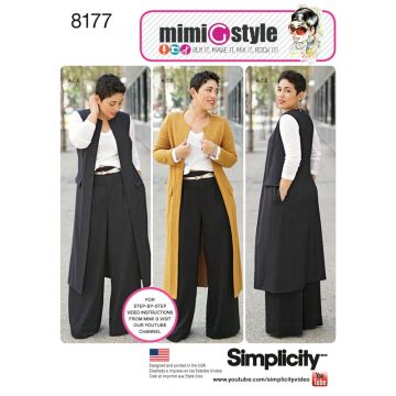 Simplicity Sewing Pattern 8177 (AA) - Misses Trouser, Coat & Top 10-18 8177.AA 10-18