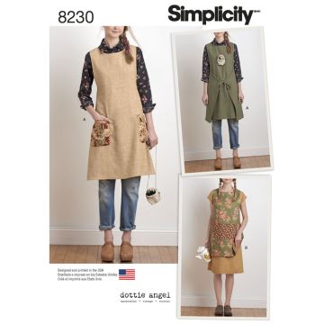 Simplicity Sewing Pattern 8230 (A) - Misses Apron Dress & Tabard XS-XL 8230.A XS-XL