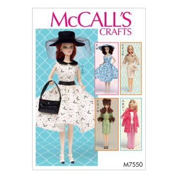 McCall's Sewing Pattern Retro Dolls Clothes//M7550//One Size M7550 One Size
