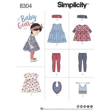 Simplicity Sewing Pattern 8304 (A) - Babies Clothes & Accessories XXS-L 8304.A XXS-L