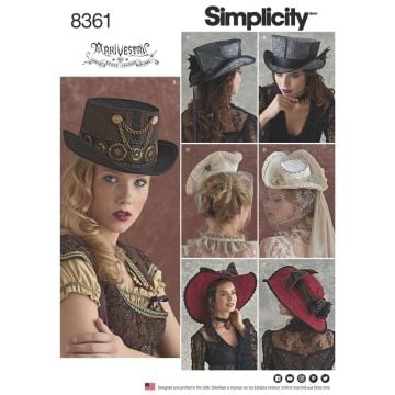 Simplicity Sewing Pattern 8361 (A) - Hats S-L 8361.A S-L