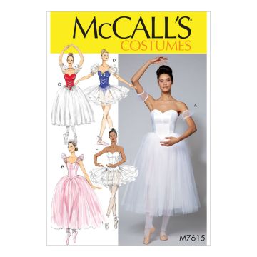 McCalls Sewing Pattern 7615 (A5) - Misses Ballet Costumes 6-14
