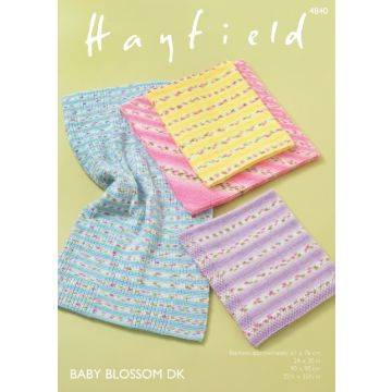 Sirdar Hayfield Baby Blossom DK Blanket Pattern 4840 