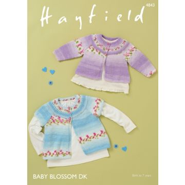Sirdar Hayfield Baby Blossom DK Cardigan Pattern 4843 Birth to 7 Years