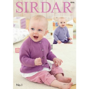 Sirdar No 1 Cardigan Pattern 4846 Birth to 3 Years