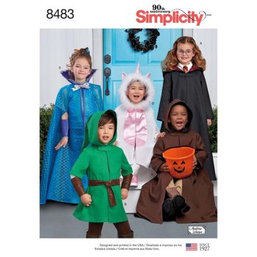 Simplicity Sewing Pattern 8483 (A) - Childs Cape Costumes S-L SS8483.A S-L