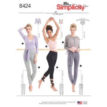 Simplicity Sewing Pattern 8424 (A) - Misses Knit Leggings XXS-XXL SS8424.A XXS-XXL