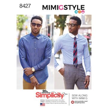 Simplicity Sewing Pattern 8427 (AA) - Mens Fitted Shirt 34-42 SS8427.AA 34-42