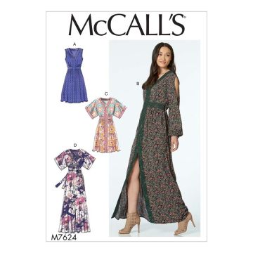 McCalls Sewing Pattern 7624 (E5) - Misses Dress 14-22