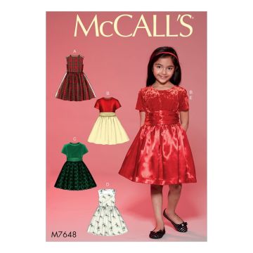 McCalls Sewing Pattern 7648 (CCE) -  Child Dress & Sash Age 3-6