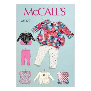 McCalls Sewing Pattern 7677 (YA5) - Infants Top & Leggings NB-XL