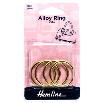 Hemline Alloy Rings Gold 26mm