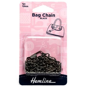 Hemline Bag Chain Black Nickel 120cm