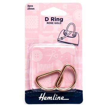 Hemline D Ring Rose Gold 25mm