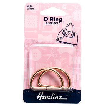 Hemline D Ring Rose Gold 32mm