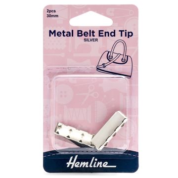 Hemline Belt End Tips Nickel 30mm