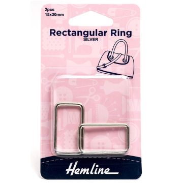 Hemline Rectangular Ring Nickel 15 x 30cm