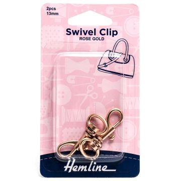 Hemline Swivel Clip Rose Gold 13mm