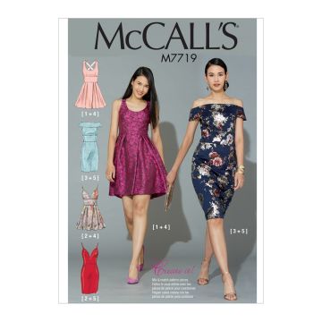 McCalls Sewing Pattern 7719 (E5) - Misses Dresses 14-22 M7719 14-22
