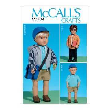 McCalls Sewing Pattern 7734 (OSZ) - Clothes for Doll One size M7734 One size