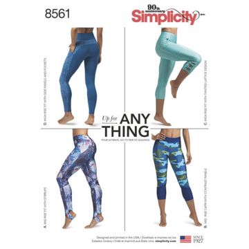 Simplicity Sewing Pattern 8561 (BB) - Womens Leggings 1XL-5XL 8561BB 1XL-5XL
