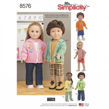 Simplicity Sewing Pattern 8576 (OS) - Unisex Doll Clothes One Size 8576OS One Size