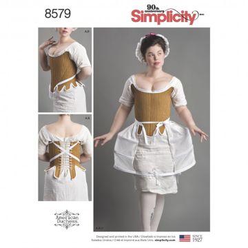 Simplicity Sewing Pattern 8579 (D5) - Womens 18th Century Costume 4-12 8579D5 4-12